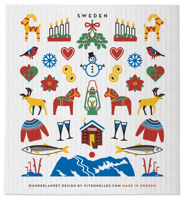 Sweden Winter Traditions dishcloth