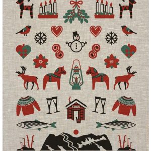 Sweden winter tradition linnen towel 50*70 cm
