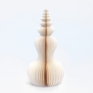 paper honeycomb tree with gold paint ivory-40