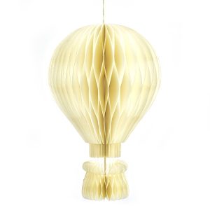 Honeycomb balloon with basket and gold paint ivory-40
