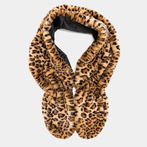 KAI LEO FAUX FUR WRAP - Brown