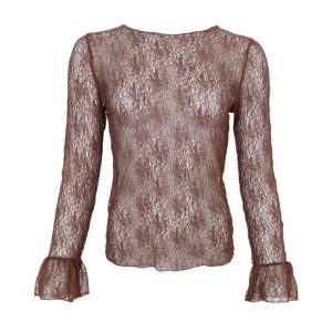 BCCILIE LACE BLOUSE - Coffee