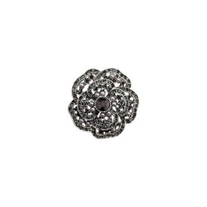 BCVICTORIA BROOCH-Dk. Silver Coloured