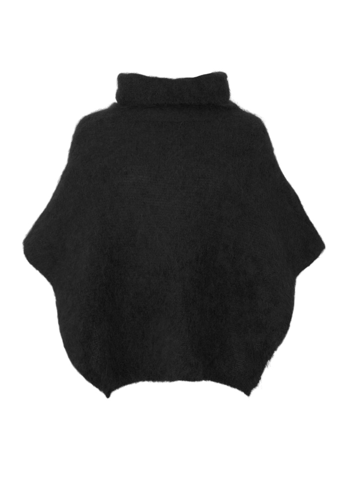 BCBJOERK ROLL NECK PONCHO - Black